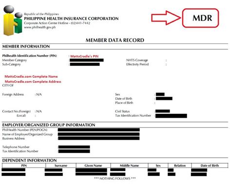 mdr form pdf|How To Get PhilHealth MDR (Member Data Record) Online: 6.